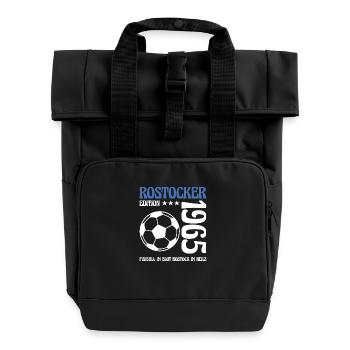Rostocker Geburtstag 1965 Fußball Geschenk - Rolltop Rucksack mit zwei Griffen - Schwarz - Vorne
