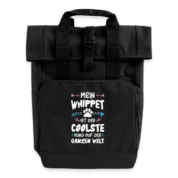whippet hund spruch - Rolltop Rucksack mit zwei Griffen - Schwarz - Vorne