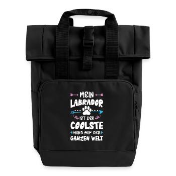 labrador hund spruch - Rolltop Rucksack mit zwei Griffen - Schwarz - Vorne