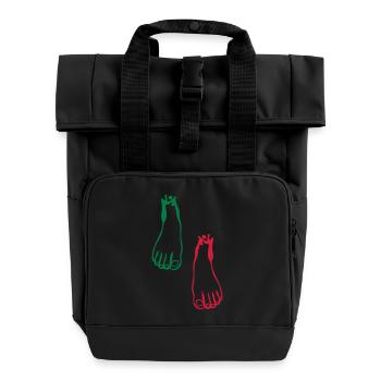 rechten fuss links - Rolltop Rucksack mit zwei Griffen - Schwarz - Vorne