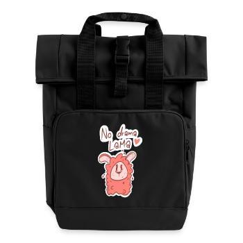 Détendu et insouciant avec le « No Drama Lama »-T - Sac à dos Roll Top à deux anses - noir - Devant