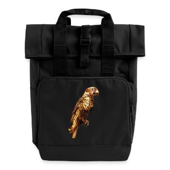 Papagei - Rolltop Rucksack mit zwei Griffen - Schwarz - Vorne