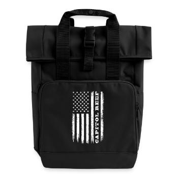 Flagge USA Capitol Reef Nationalpark Geschenk - Rolltop Rucksack mit zwei Griffen - Schwarz - Vorne