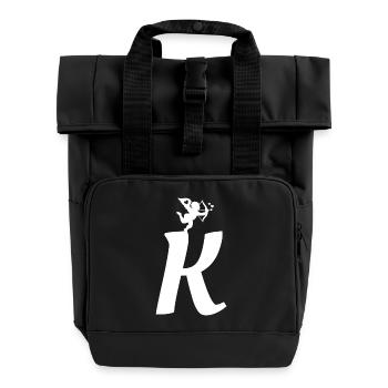 K - Rolltop Rucksack mit zwei Griffen - Schwarz - Vorne