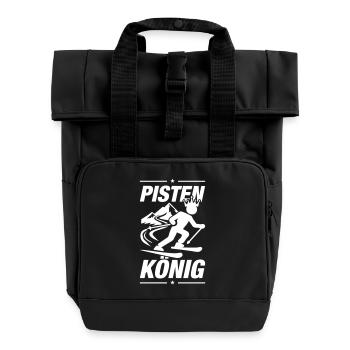 Slopes King Ski Funny - Roll Top Backpack with Two Handles - black - Front