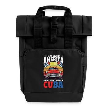 Cuba Pride & Home - Design du drapeau de Cuba - Sac à dos Roll Top à deux anses - noir - Devant