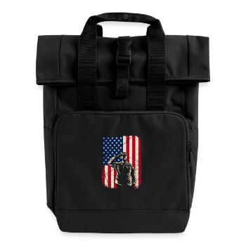 Veteran - Rolltop Rucksack mit zwei Griffen - Schwarz - Vorne