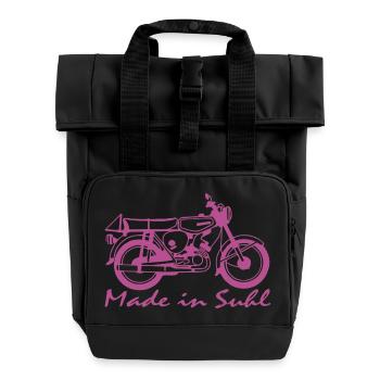 Simson S51 Made in Suhl - Rolltop Rucksack mit zwei Griffen - Schwarz - Vorne