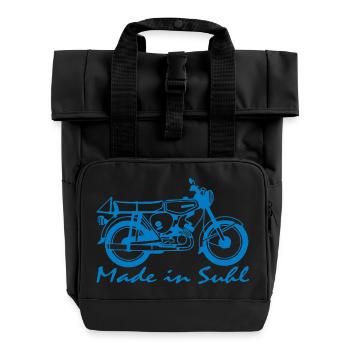 Simson S51 Made in Suhl - Rolltop Rucksack mit zwei Griffen - Schwarz - Vorne