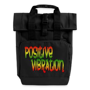 Positive vibration - Roll Top Backpack with Two Handles - black - Front