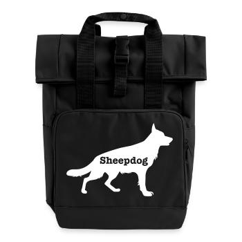Schäferhund - Rolltop Rucksack mit zwei Griffen - Schwarz - Vorne