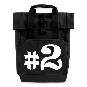 #2 - Rolltop Rucksack mit zwei Griffen - Schwarz - Vorne