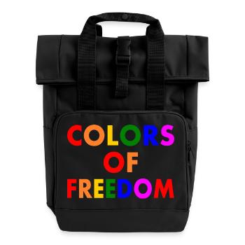Colors of freedom - Roll Top Backpack with Two Handles - black - Front
