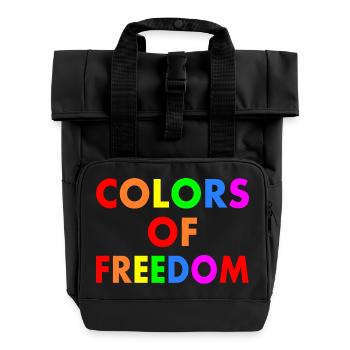 Colors of freedom - Roll Top Backpack with Two Handles - black - Front
