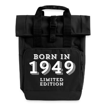 1949, année de naissance, 75 ans - Sac à dos Roll Top à deux anses - noir - Devant