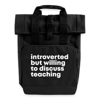 Teacher - Roll Top Backpack with Two Handles - black - Front