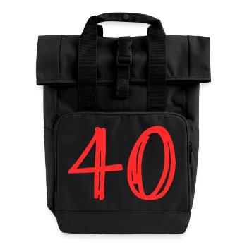 Design Numérique Chiffres en Rouge - Sac à dos Roll Top à deux anses - noir - Devant