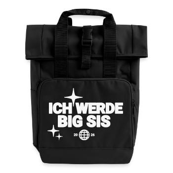 Ich Werde Big Sis - Rolltop Rucksack mit zwei Griffen - Schwarz - Vorne