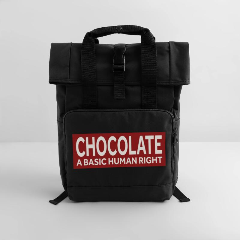 CHOCOLATE - A BASIC HUMAN RIGHT Rolltop Rucksack mit zwei Griffen