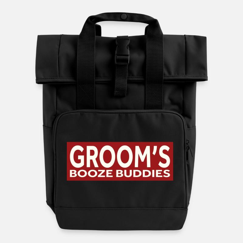 LES COPAINS D’ALCOOL DU MARIÉ - Sac à dos Roll Top à deux anses - noir
