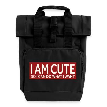 JE SUIS MIGNON - DONC JE PEUX FAIRE CE QUE JE VEUX - Sac à dos Roll Top à deux anses - noir - Devant