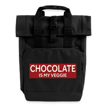 CHOCOLATE IS MY VEGGIE - Roll Top Backpack with Two Handles - black - Front