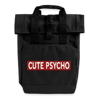 CUTE PSYCHO - Rolltop Rucksack mit zwei Griffen - Schwarz - Vorne