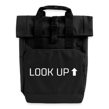 Look Up – Stay Focused, Stay Strong - Rolltop Rucksack mit zwei Griffen - Schwarz - Vorne