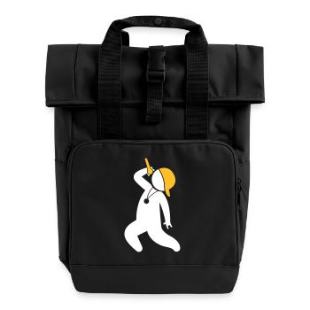 Hiphop Rapper - Roll Top Backpack with Two Handles - black - Front