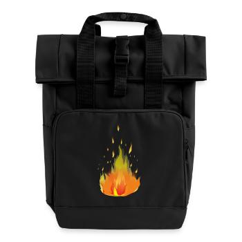 Flammen Feuer - Rolltop Rucksack mit zwei Griffen - Schwarz - Vorne