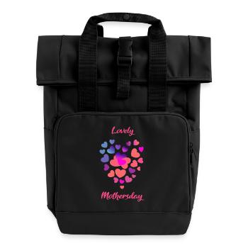 Fête des mères - Sac à dos Roll Top à deux anses - noir - Devant