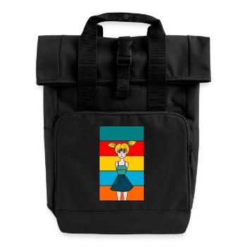 EHEFRAU. TOCHTER. JUGENDLICHER. FRAUENTAG - Rolltop Rucksack mit zwei Griffen - Schwarz - Vorne