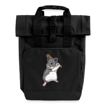 Hamster Baseball Batte de Baseball - Sac à dos Roll Top à deux anses - noir - Devant