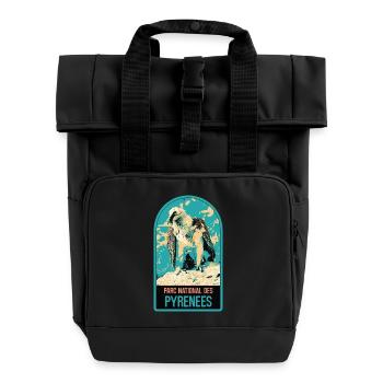 Bartgeier Pyrenäen-Nationalpark: majestätische Fauna - Rolltop Rucksack mit zwei Griffen - Schwarz - Vorne