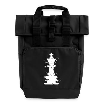 Schach König Kunst Illustration Symbol Schachspiel - Rolltop Rucksack mit zwei Griffen - Schwarz - Vorne