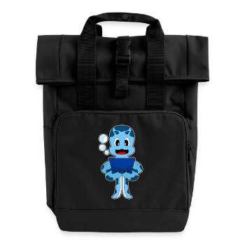 Krake Laptop - Rolltop Rucksack mit zwei Griffen - Schwarz - Vorne