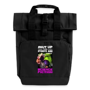 Science Fiction Spruch - Rolltop Rucksack mit zwei Griffen - Schwarz - Vorne