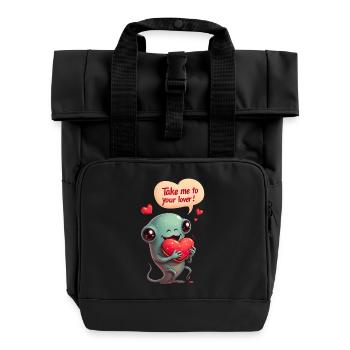 Kosmische Liebe zum Valentinstag - Rolltop Rucksack mit zwei Griffen - Schwarz - Vorne