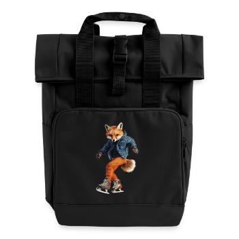 Fuchs - Rolltop Rucksack mit zwei Griffen - Schwarz - Vorne