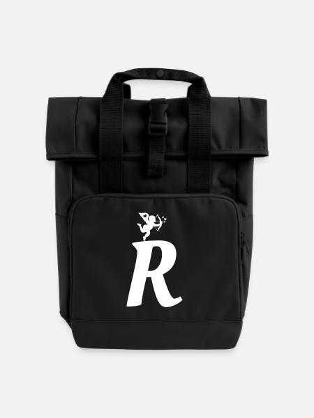 R - Rolltop Rucksack mit zwei Griffen - Schwarz