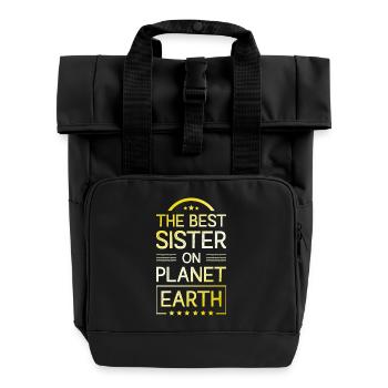 Best Sister Quote - Roll Top Backpack with Two Handles - black - Front