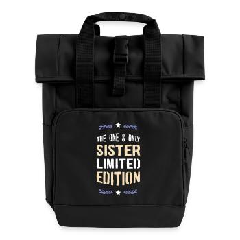 Einzige Schwester Limited Edition - Rolltop Rucksack mit zwei Griffen - Schwarz - Vorne