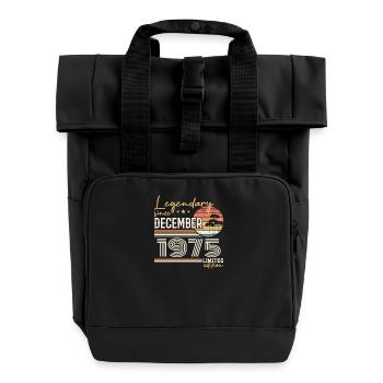 Geschenk zum 50-jährigen Jubiläum Dezember 1975 - Rolltop Rucksack mit zwei Griffen - Schwarz - Vorne