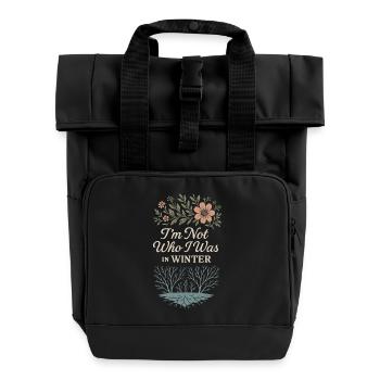 Achtsames Wachstum, Frühlingserneuerung, - Rolltop Rucksack mit zwei Griffen - Schwarz - Vorne