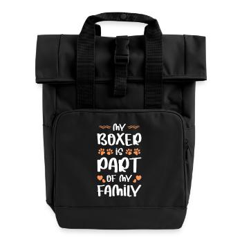 Mon Boxer fait partie de ma famille - Sac à dos Roll Top à deux anses - noir - Devant