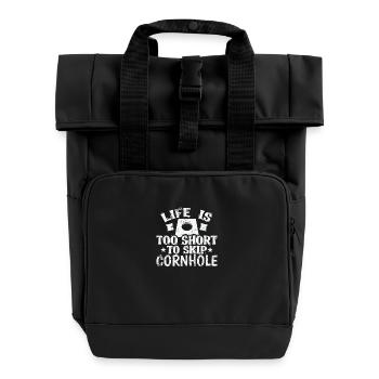 La vie est trop courte pour sauter le jeu de cornhole - Sac à dos Roll Top à deux anses - noir - Devant