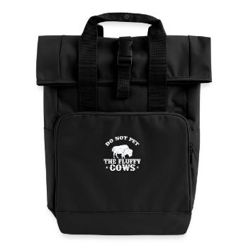 Do not pet the Fluffy Cows Bison Tier - Rolltop Rucksack mit zwei Griffen - Schwarz - Vorne