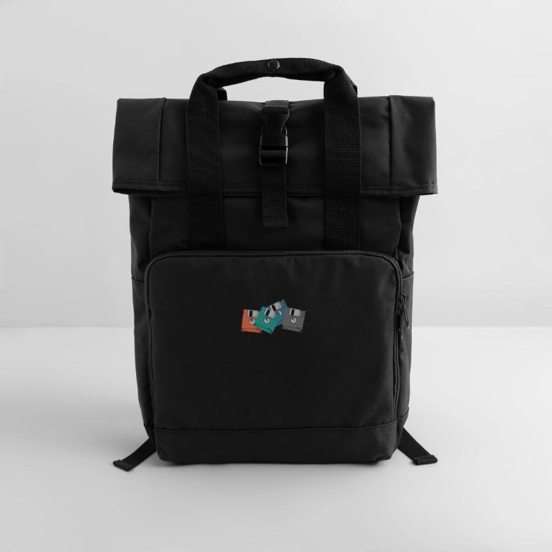 Disquettes colorées Rétro Memory Module Disk Sac à dos Roll Top à deux anses
