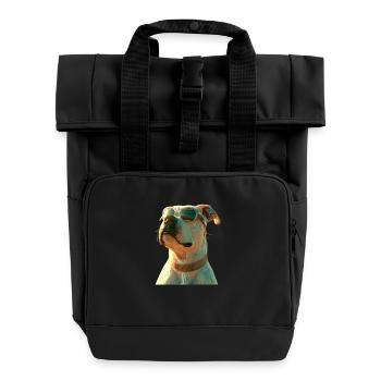 Pitbull Bulldog Pittie American Pitbull Terrier - Roll Top Backpack with Two Handles - black - Front