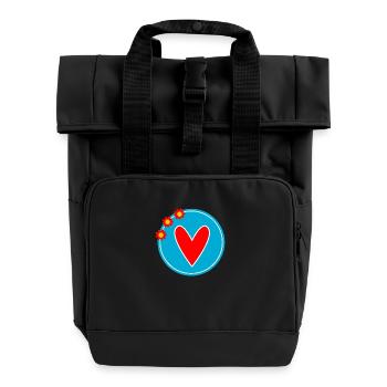 HAPPY MOTHER'S DAY. MOM. MOTHER's DAY. I LOVE YOU - Roll Top Backpack with Two Handles - black - Front